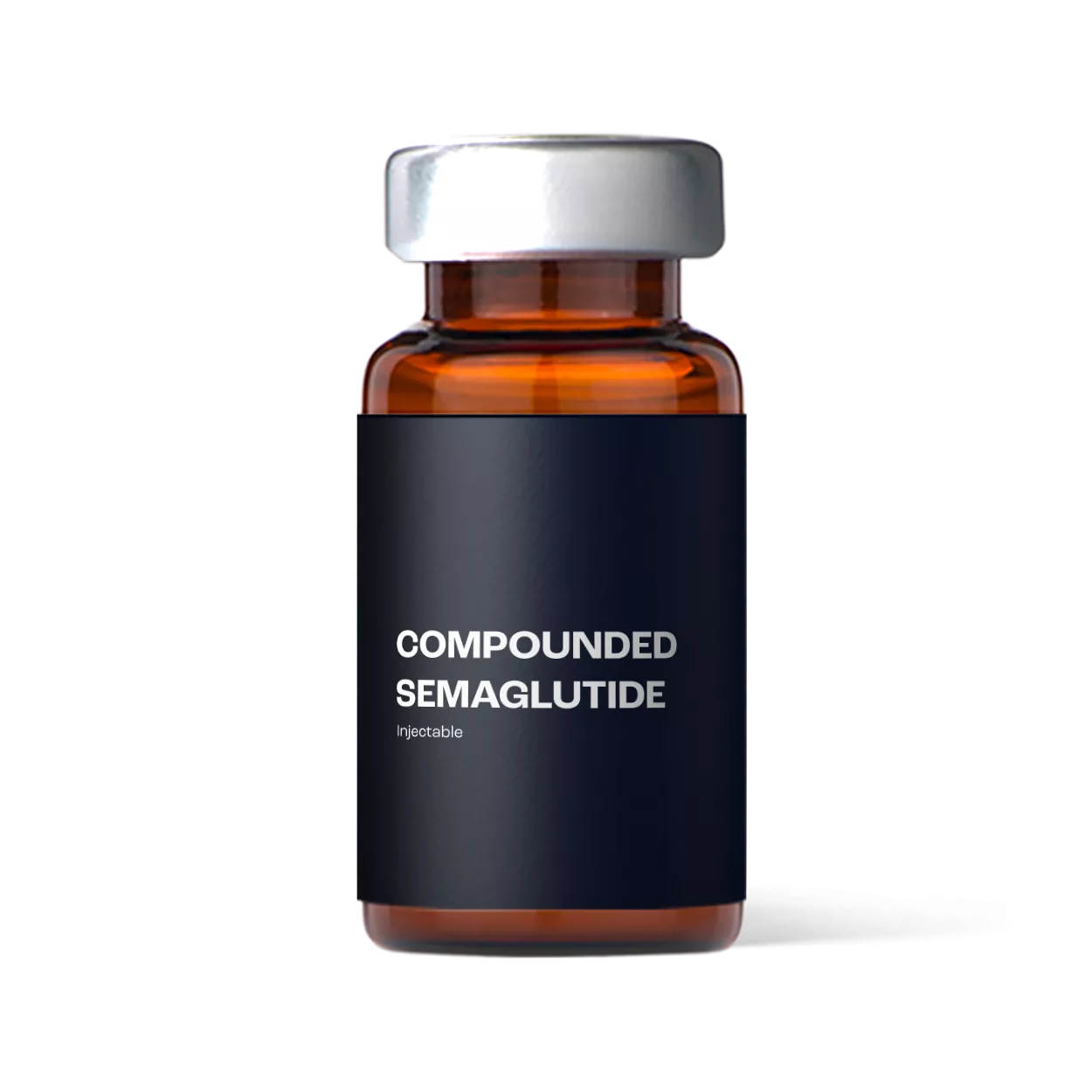 Compounded semaglutide injections in medical vial container for clinical prescription use