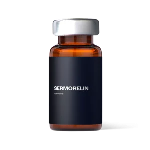 Sterile sermorelin injections in medical vial used for sleep, recovery, and performance protocols