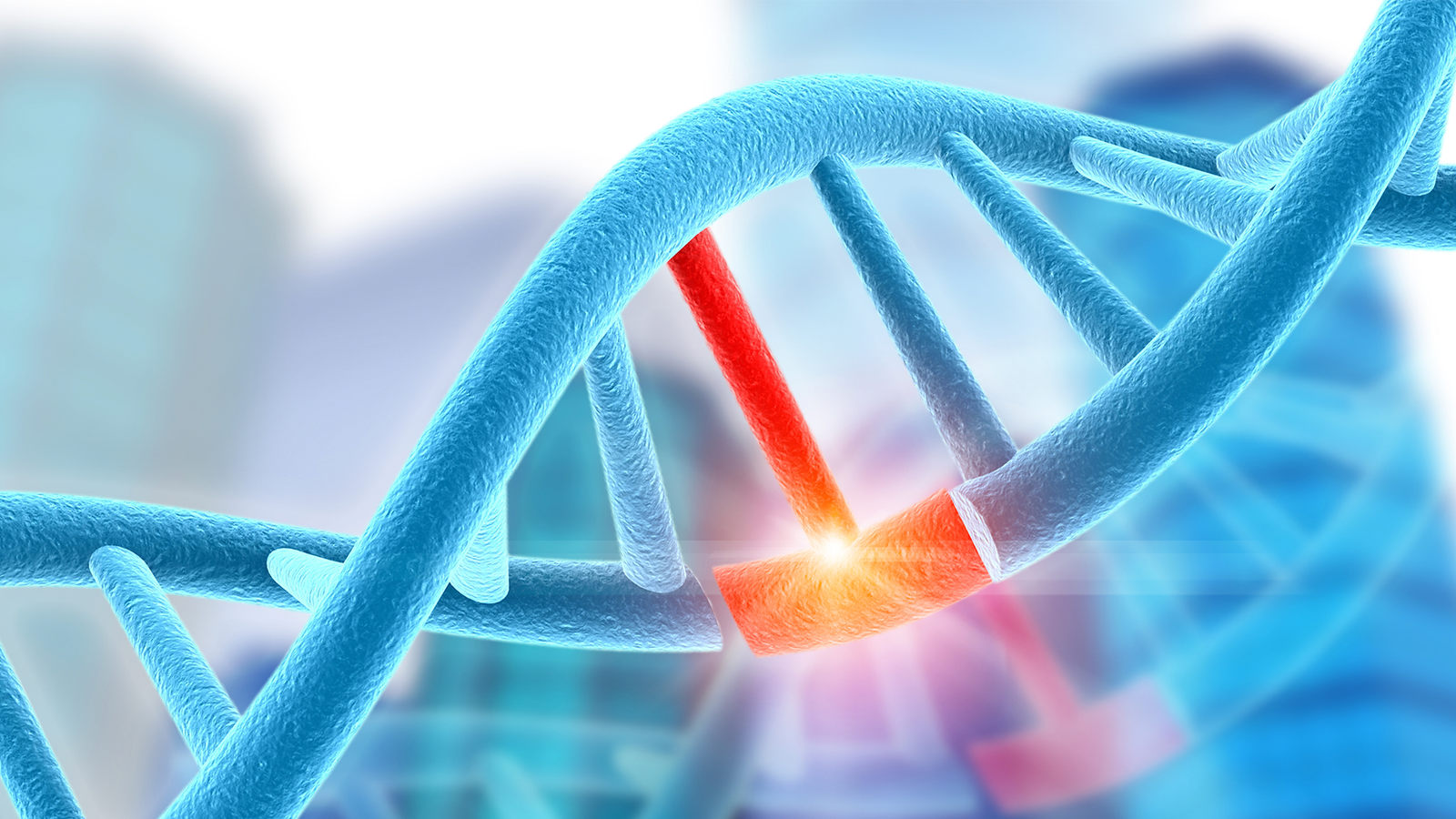 DNA strand representing peptides and their role in cell signaling, tissue repair, muscle growth, metabolism, and healthy aging.